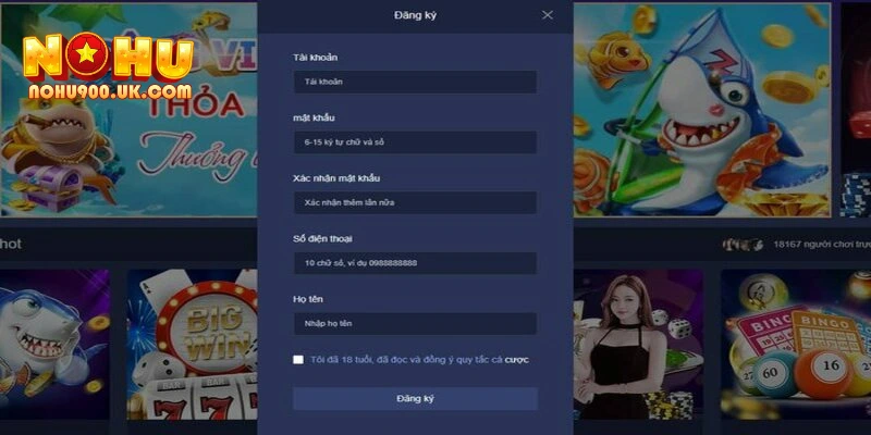 Tạo tài khoản để nhận ưu đãi và chơi game đổi thưởng